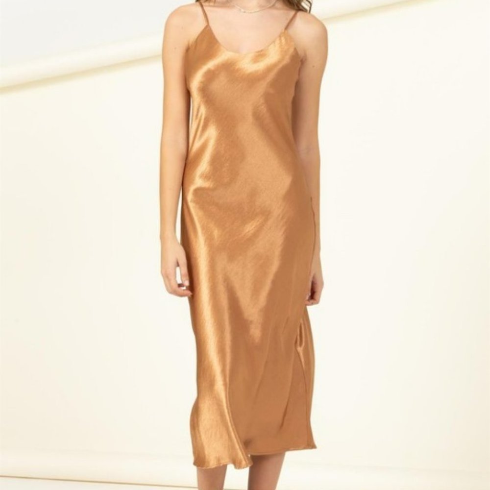 Touch Me Gently Cami Midi Dress (Brown Sugar) - Picture 7 of 10